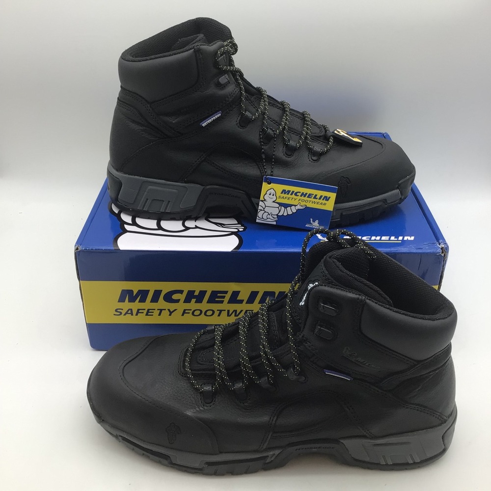 Michelin Hydroedge XHY866 Mens Black Waterproof Steel Toe Work Boots Size 13 NEW